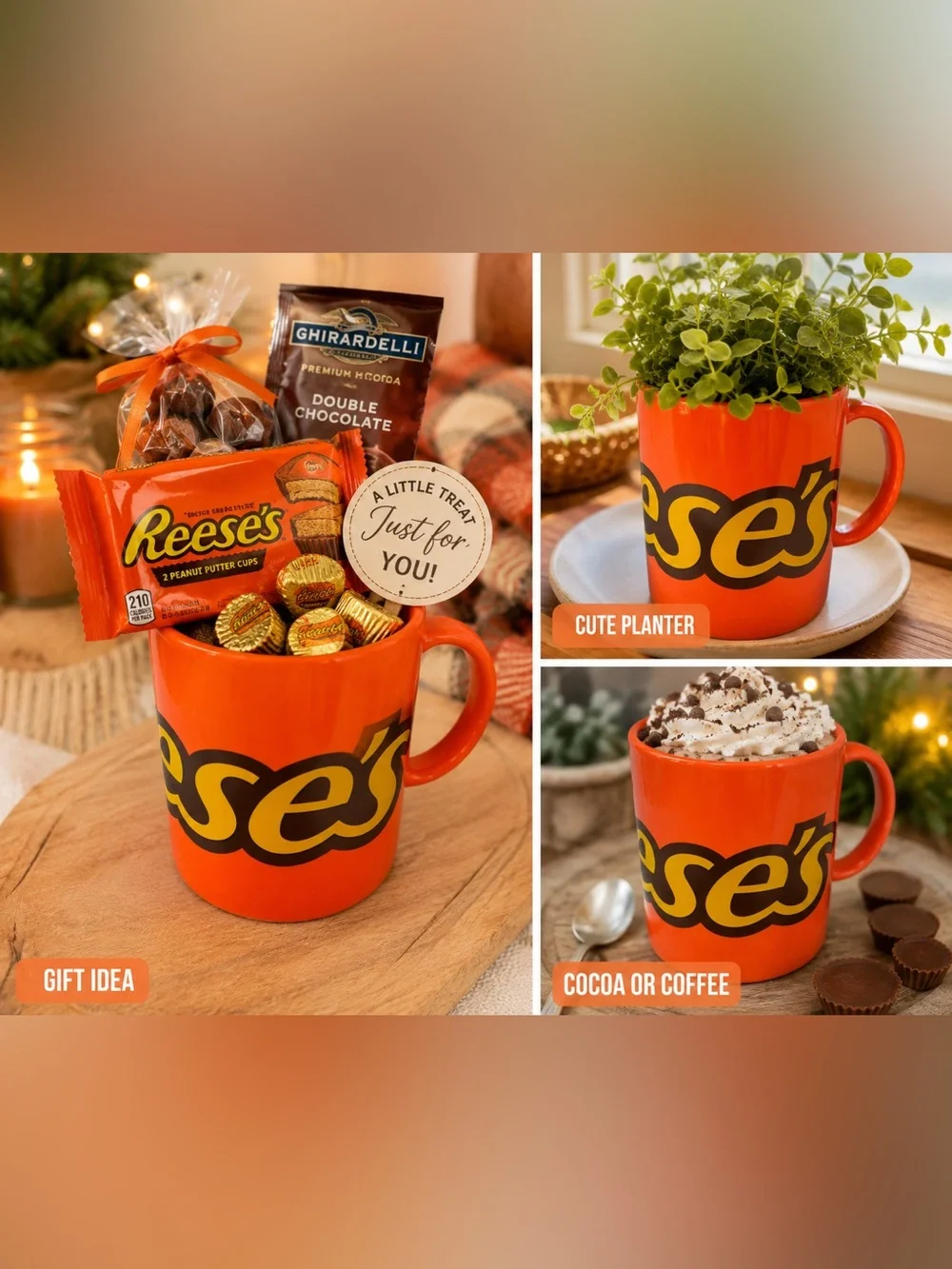 Reese's Orange Logo Ceramic Coffee Mug - Branded Hot Beverage Cup